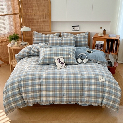 91家纺网 家纺一手货源 找家纺 （总）2025新款新疆长绒棉色织纯棉全棉四件套学生宿舍三件套