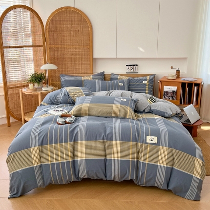 91家纺网 家纺一手货源 找家纺 （总）2025新款新疆长绒棉色织纯棉全棉四件套学生宿舍三件套