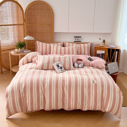 91家纺网 家纺一手货源 找家纺 （总）2025新款新疆长绒棉色织纯棉全棉四件套学生宿舍三件套