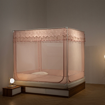 91家纺网 家纺一手货源 找家纺 （总）飞轮海蚊帐 2025新款蕾丝花边坐床蚊帐系列-Z57