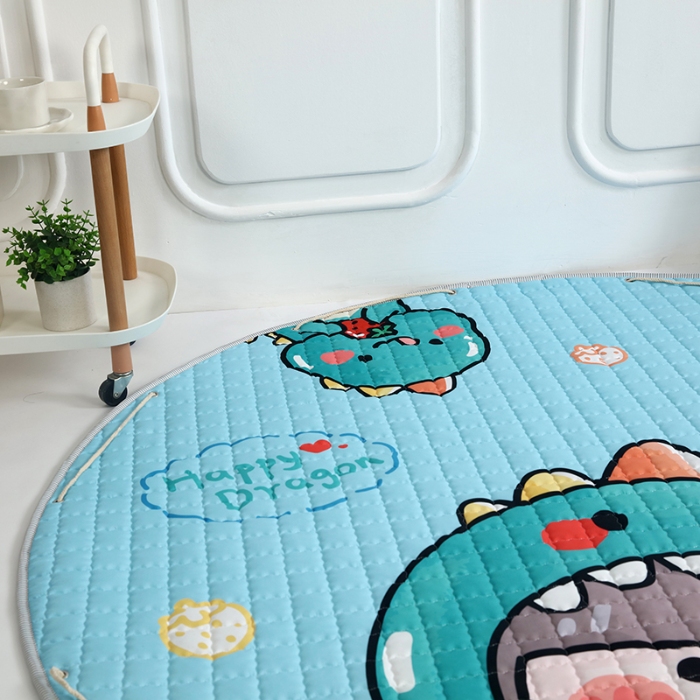 91家纺网 家纺一手货源 找家纺 沁童 收纳垫直径1.5m 恐龙女孩