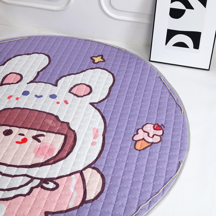 91家纺网 家纺一手货源 找家纺 沁童 收纳垫直径1.5m 兔子女孩