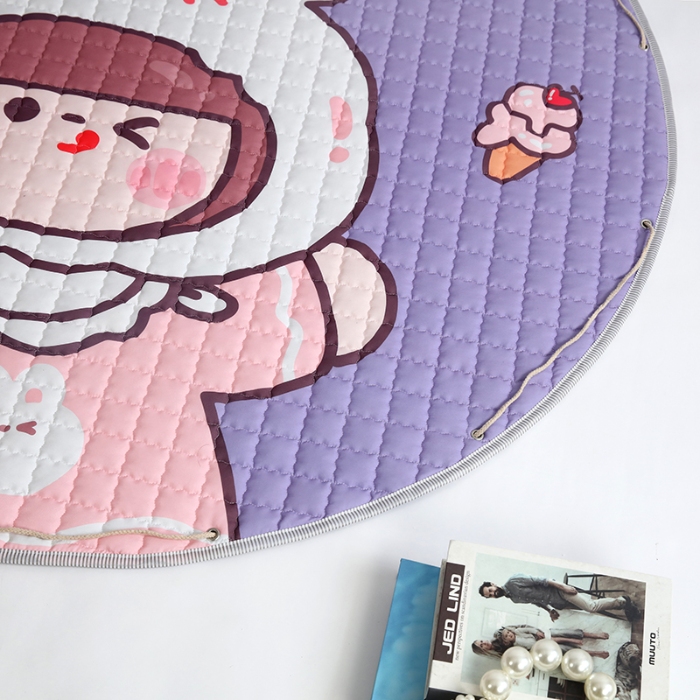 91家纺网 家纺一手货源 找家纺 沁童 收纳垫直径1.5m 兔子女孩