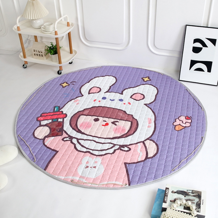 91家纺网 家纺一手货源 找家纺 沁童 收纳垫直径1.5m 兔子女孩