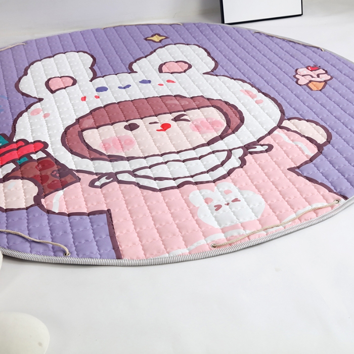 91家纺网 家纺一手货源 找家纺 沁童 收纳垫直径1.5m 兔子女孩