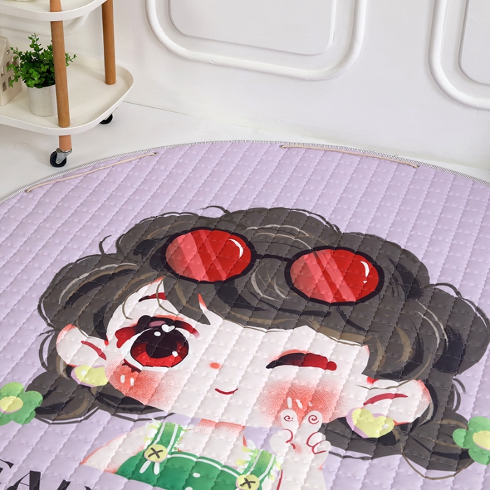 91家纺网 家纺一手货源 找家纺 沁童 收纳垫直径1.5m 小姑娘