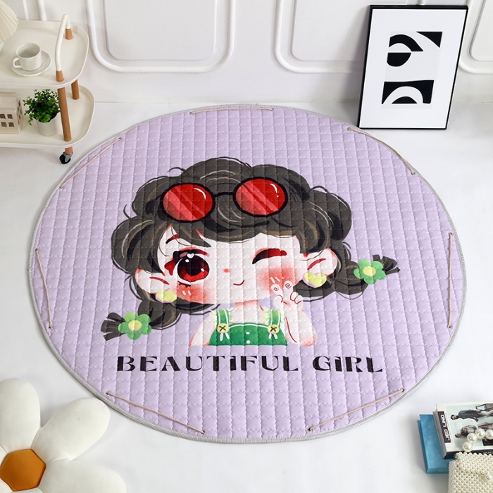 91家纺网 家纺一手货源 找家纺 沁童 收纳垫直径1.5m 小姑娘