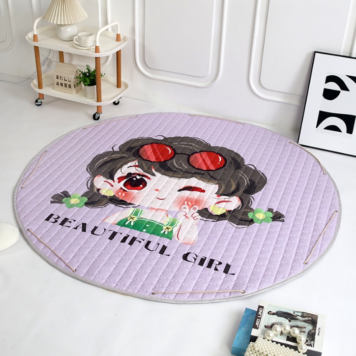 91家纺网 家纺一手货源 找家纺 沁童 收纳垫直径1.5m 小姑娘