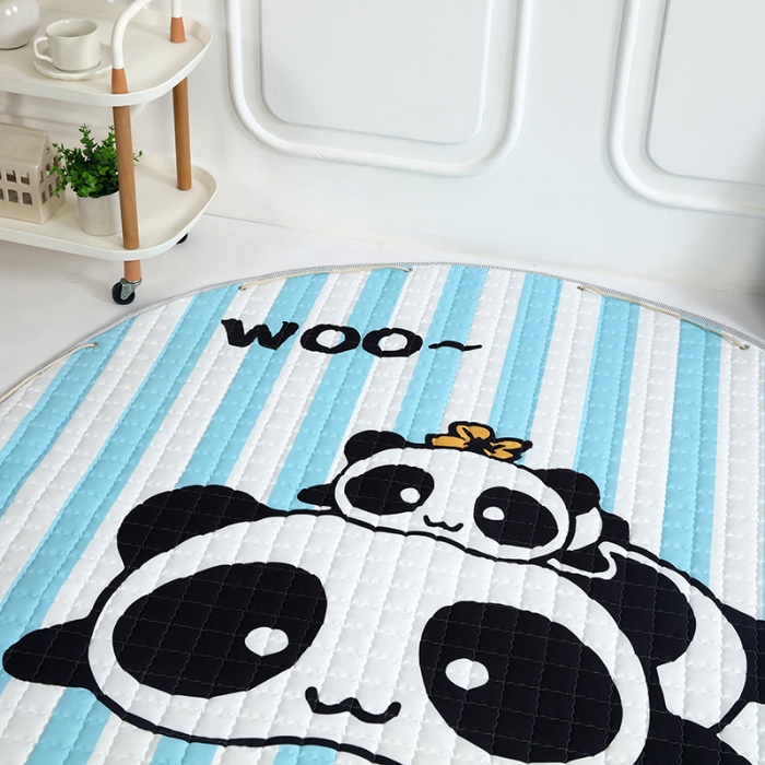 91家纺网 家纺一手货源 找家纺 沁童 收纳垫直径1.5m 熊猫宝宝