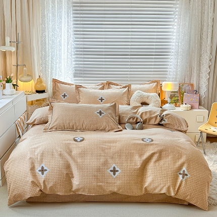 91家纺网 家纺一手货源 找家纺 (总) 简约 2025新款全棉四件套活性生态磨毛四件套