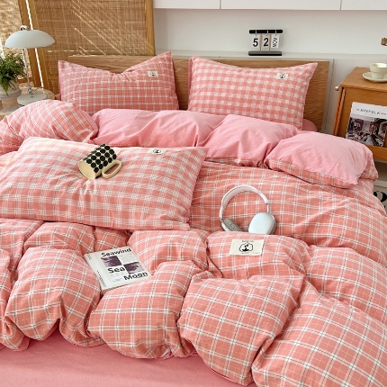 91家纺网 家纺一手货源 找家纺 （总）2025新款全棉色织印花水洗棉四件套床品套件单床单被套