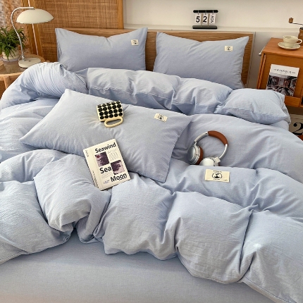 91家纺网 家纺一手货源 找家纺 （总）2025新款全棉色织印花水洗棉四件套床品套件单床单被套