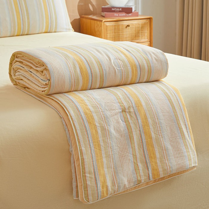 91家纺网 家纺一手货源 找家纺 （总）金喜2025 新款全棉色织水洗棉夏被夏凉被夏天薄被子-羽丝棉单夏被系列