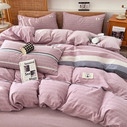 91家纺网 家纺一手货源 找家纺 （总）2025新款全棉色织印花水洗棉四件套床品套件单床单被套