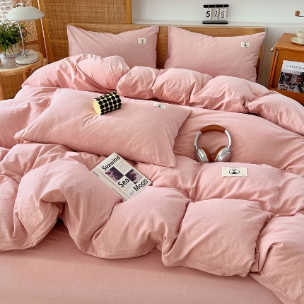 91家纺网 家纺一手货源 找家纺 （总）2025新款全棉色织印花水洗棉四件套床品套件单床单被套