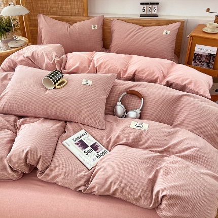 91家纺网 家纺一手货源 找家纺 （总）2025新款全棉色织印花水洗棉四件套床品套件单床单被套