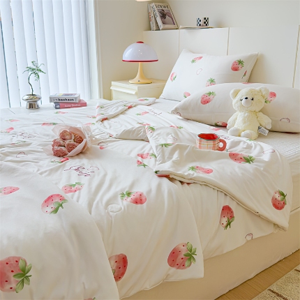 91家纺网 家纺一手货源 找家纺 2025新款牛奶丝针织棉夏被夏凉被被芯