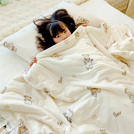 91家纺网 家纺一手货源 找家纺 2025新款牛奶丝针织棉夏被夏凉被被芯