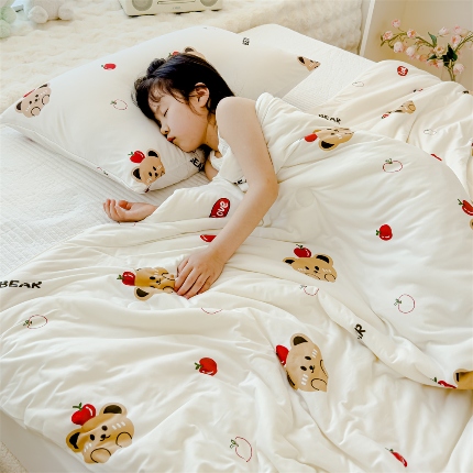 91家纺网 家纺一手货源 找家纺 2025新款牛奶丝针织棉夏被夏凉被被芯