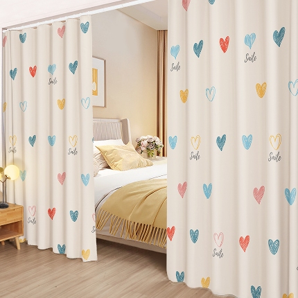 91家纺网 家纺一手货源 找家纺 （总）免打孔出租房隔断帘家用卧室门帘厨房卫生间儿童遮挡帘子防尘遮丑窗帘