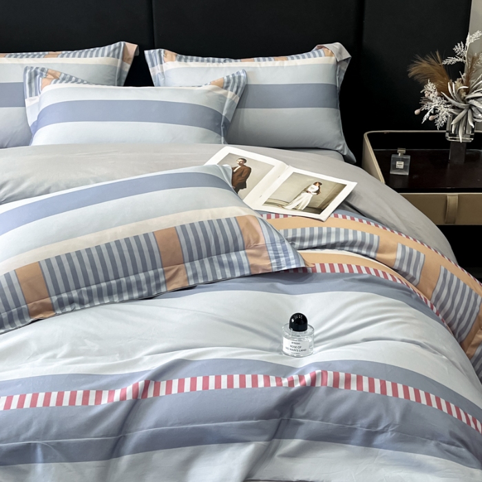 91家纺网 家纺一手货源 找家纺 （总）（控价）2025新款 专版花型 高克重A类 全棉长绒棉数码印花四件套-布拉格之恋