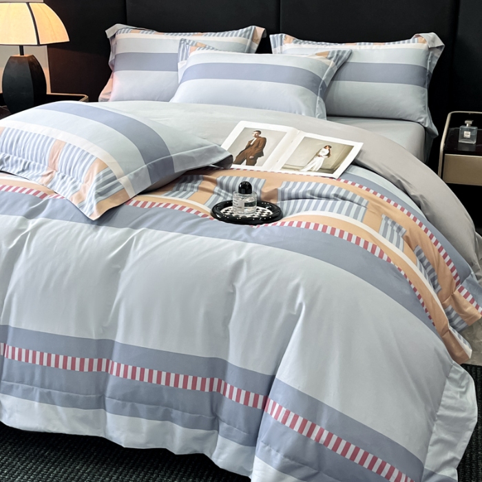 91家纺网 家纺一手货源 找家纺 （总）（控价）2025新款 专版花型 高克重A类 全棉长绒棉数码印花四件套-布拉格之恋