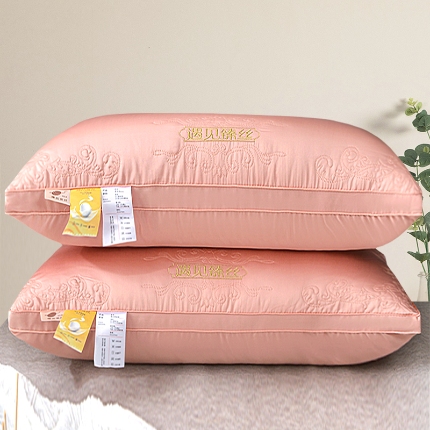 91家纺网 家纺一手货源 找家纺 （总）超柔蚕丝枕 刺绣羽丝绒枕 全棉羽丝枕 双边立体枕头 柔软舒适枕 中高枕