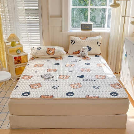 91家纺网 家纺一手货源 找家纺 （总）欧邦 2025新款乳胶凉席三件套可配同款凉感丝夏被四件套