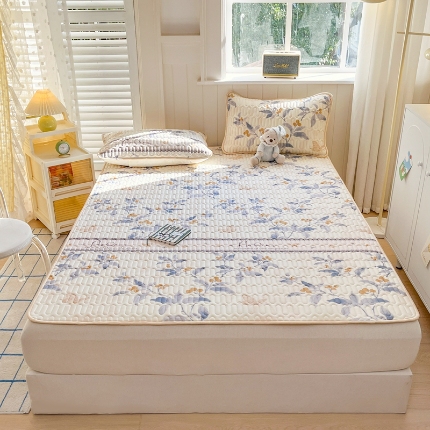 91家纺网 家纺一手货源 找家纺 （总）欧邦 2025新款乳胶凉席三件套可配同款凉感丝夏被四件套