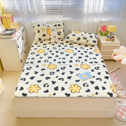 91家纺网 家纺一手货源 找家纺 （总）欧邦 2025新款乳胶凉席三件套可配同款凉感丝夏被四件套