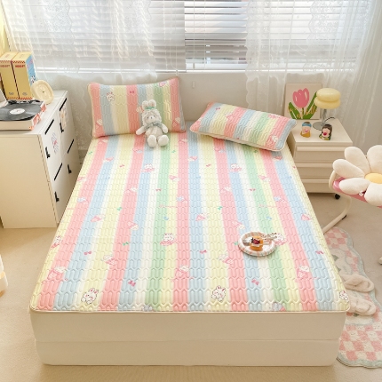 91家纺网 家纺一手货源 找家纺 （总）欧邦 2025新款乳胶凉席三件套可配同款凉感丝夏被四件套