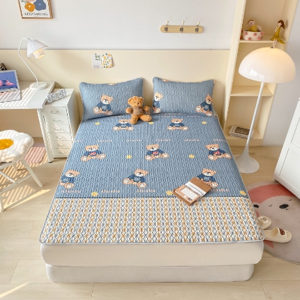 91家纺网 家纺一手货源 找家纺 （总）欧邦 2025新款乳胶凉席三件套可配同款凉感丝夏被四件套