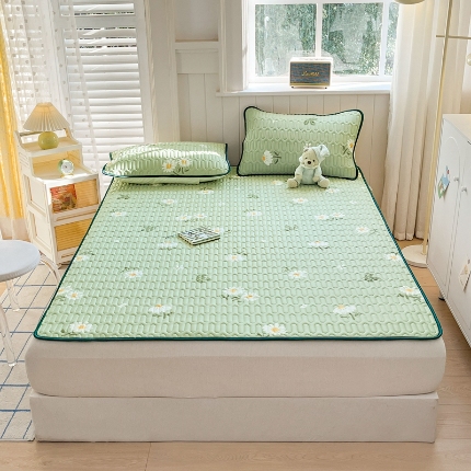 91家纺网 家纺一手货源 找家纺 （总）欧邦 2025新款乳胶凉席三件套可配同款凉感丝夏被四件套