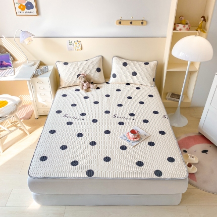 91家纺网 家纺一手货源 找家纺 （总）欧邦 2025新款乳胶凉席三件套可配同款凉感丝夏被四件套