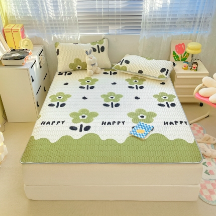 91家纺网 家纺一手货源 找家纺 （总）欧邦 2025新款乳胶凉席三件套可配同款凉感丝夏被四件套