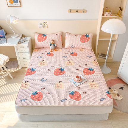 91家纺网 家纺一手货源 找家纺 （总）欧邦 2025新款乳胶凉席三件套可配同款凉感丝夏被四件套