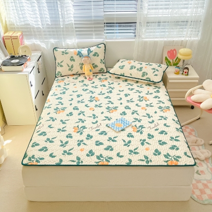 91家纺网 家纺一手货源 找家纺 （总）欧邦 2025新款乳胶凉席三件套可配同款凉感丝夏被四件套