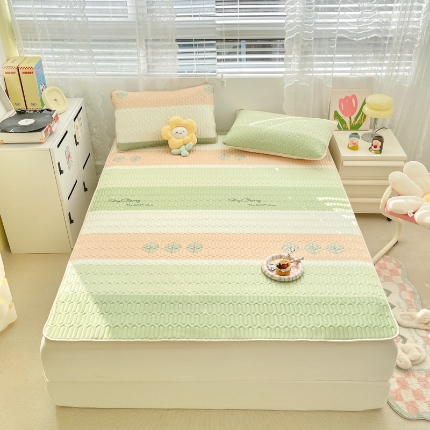 91家纺网 家纺一手货源 找家纺 （总）欧邦 2025新款乳胶凉席三件套可配同款凉感丝夏被四件套