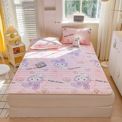 91家纺网 家纺一手货源 找家纺 （总）欧邦 2025新款乳胶凉席三件套可配同款凉感丝夏被四件套