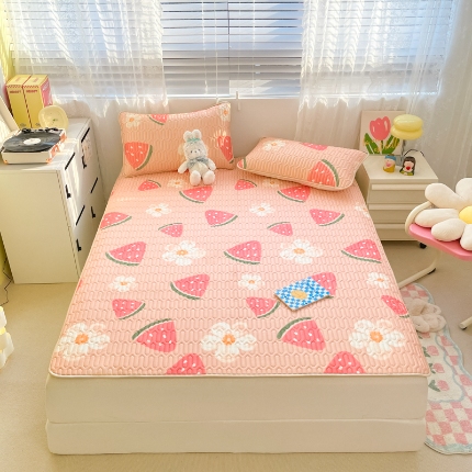 91家纺网 家纺一手货源 找家纺 （总）欧邦 2025新款乳胶凉席三件套可配同款凉感丝夏被四件套