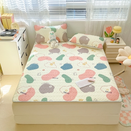 91家纺网 家纺一手货源 找家纺 （总）欧邦 2025新款乳胶凉席三件套可配同款凉感丝夏被四件套