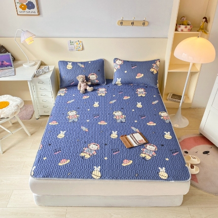 91家纺网 家纺一手货源 找家纺 （总）欧邦 2025新款乳胶凉席三件套可配同款凉感丝夏被四件套