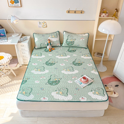 91家纺网 家纺一手货源 找家纺 （总）欧邦 2025新款乳胶凉席三件套可配同款凉感丝夏被四件套