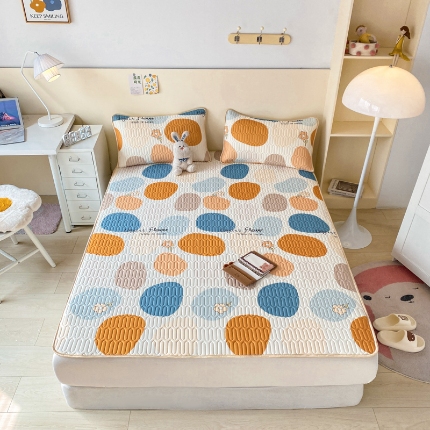 91家纺网 家纺一手货源 找家纺 （总）欧邦 2025新款乳胶凉席三件套可配同款凉感丝夏被四件套