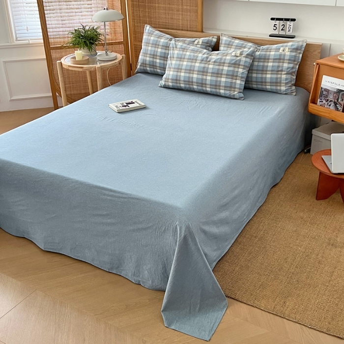 91家纺网 家纺一手货源 找家纺 （总）2025款色织全棉四件套ins简约学生宿舍三件套床品套件