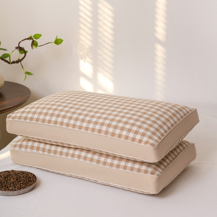 91家纺网 家纺一手货源 找家纺 （总）2025新款水洗棉荞麦枕 全棉荞麦枕