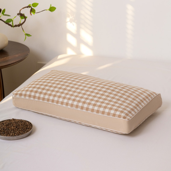 91家纺网 家纺一手货源 找家纺 （总）2025新款水洗棉荞麦枕 全棉荞麦枕