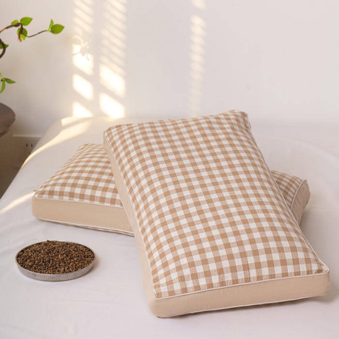 91家纺网 家纺一手货源 找家纺 （总）2025新款水洗棉荞麦枕 全棉荞麦枕