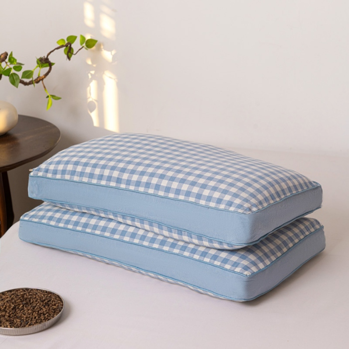 91家纺网 家纺一手货源 找家纺 （总）2025新款水洗棉荞麦枕 全棉荞麦枕