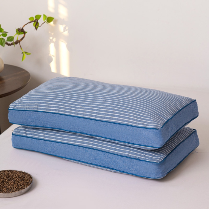 91家纺网 家纺一手货源 找家纺 （总）2025新款水洗棉荞麦枕 全棉荞麦枕